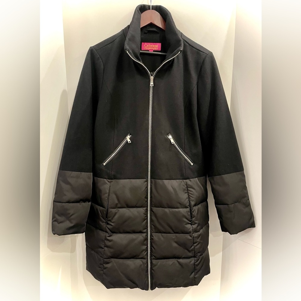 Catherine Catherine Malandrino Wool Puffer Coat, Black, Size L